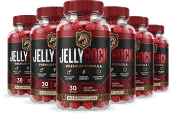 Jelly Rock masculine support gummy bottles